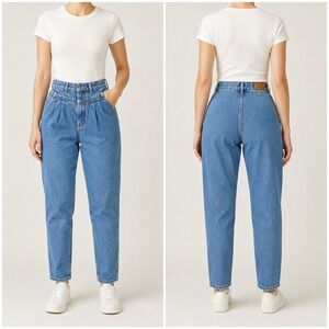 1991 Lee Vintage Pleated Mom Jeans High Rise Tapered Medium Made in USA 10 Long